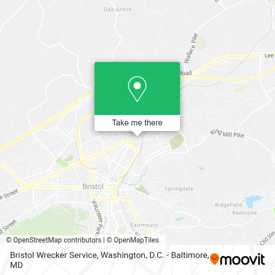 Bristol Wrecker Service map