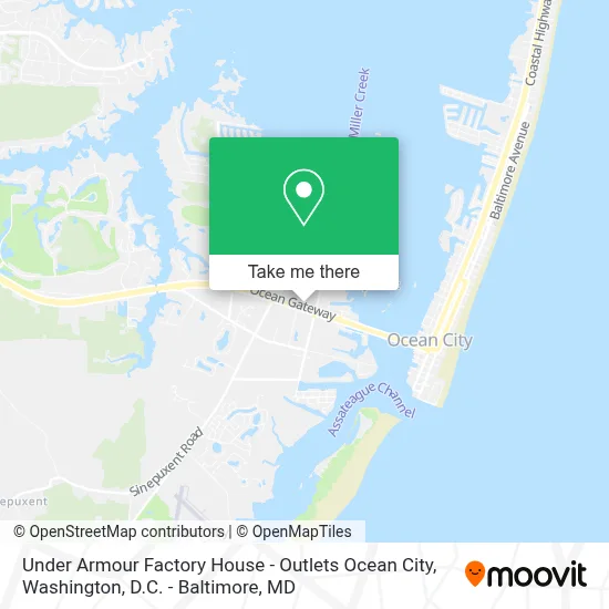 Under Armour Factory House - Outlets Ocean City map