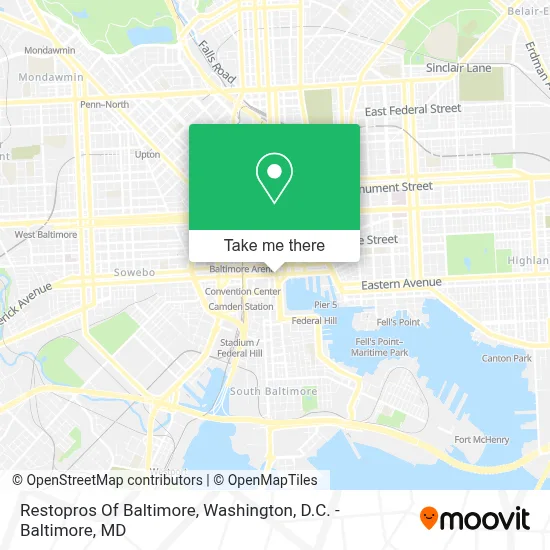 Restopros Of Baltimore map