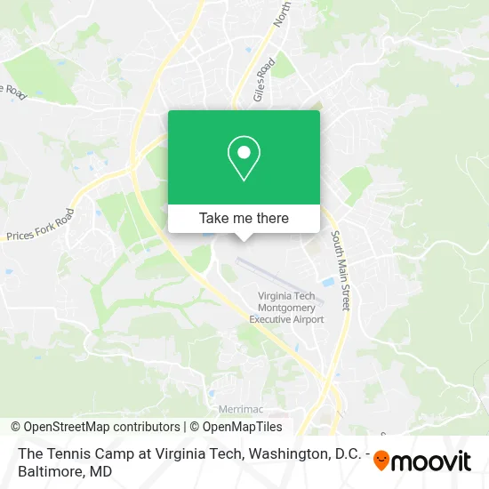 The Tennis Camp at Virginia Tech map