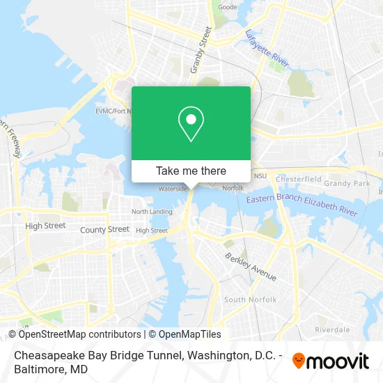 Cheasapeake Bay Bridge Tunnel map