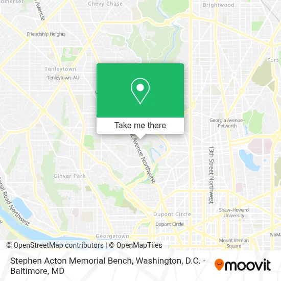 Stephen Acton Memorial Bench map