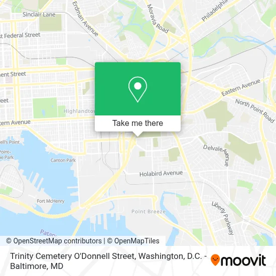 Trinity Cemetery O'Donnell Street map