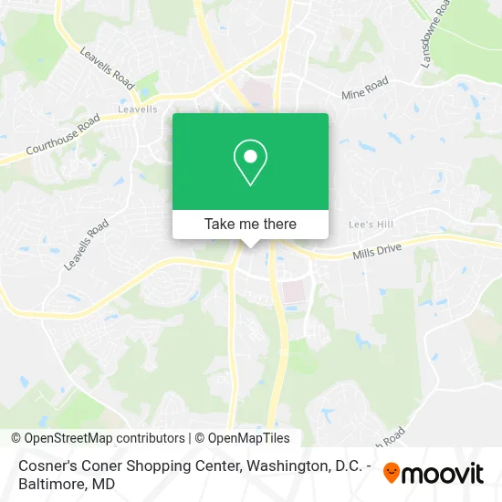 Cosner's Coner Shopping Center map