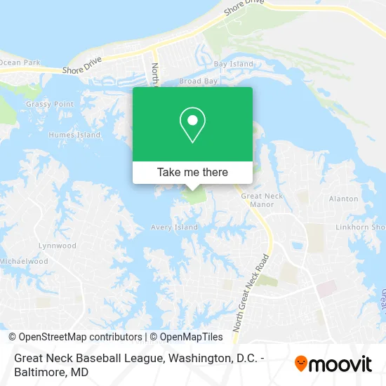 Great Neck Baseball League map