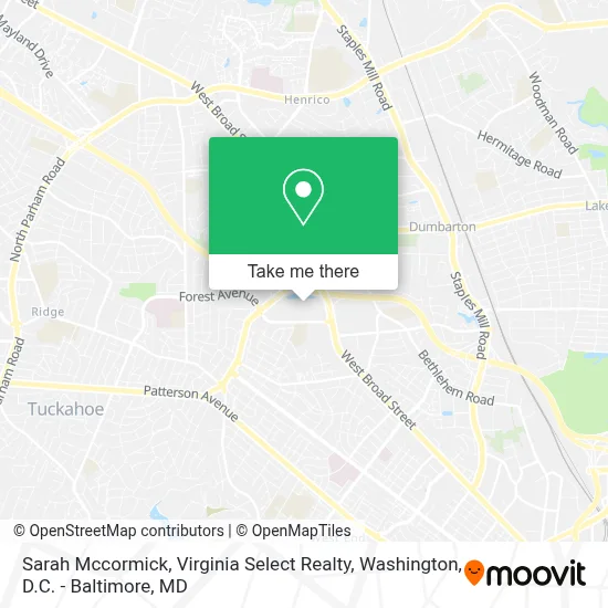 Sarah Mccormick, Virginia Select Realty map