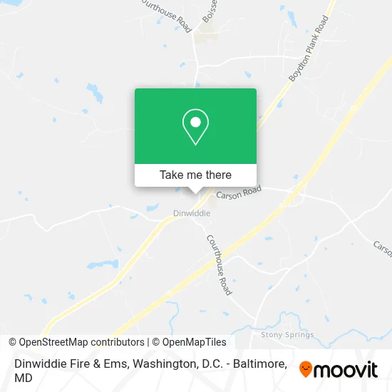 Dinwiddie Fire & Ems map