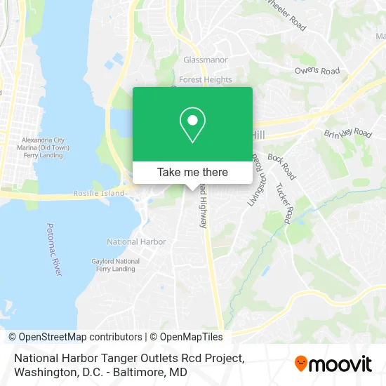 National Harbor Tanger Outlets  Rcd Project map