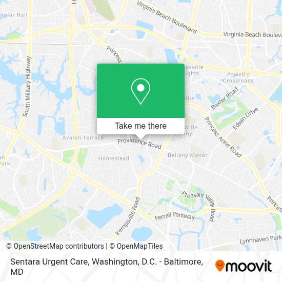 Sentara Urgent Care map