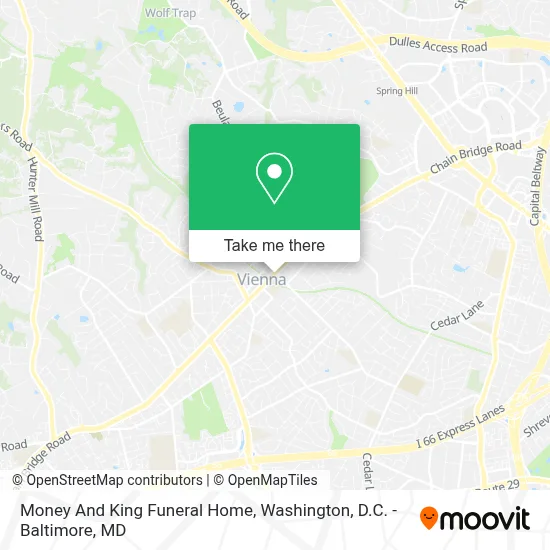 Money And King Funeral Home map