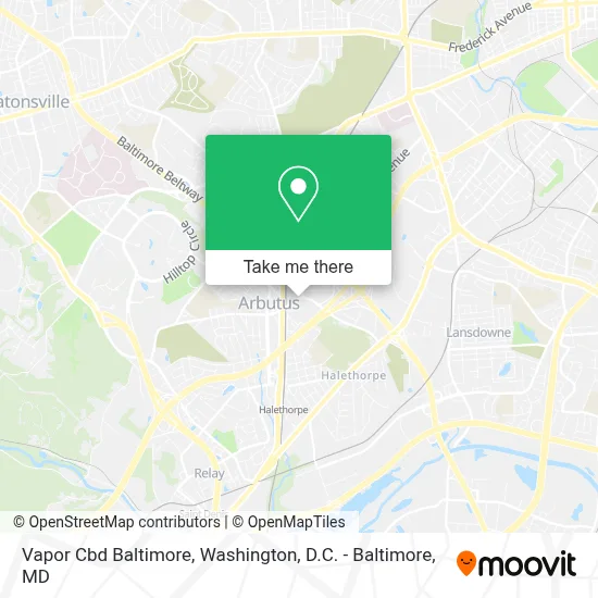 Vapor Cbd Baltimore map