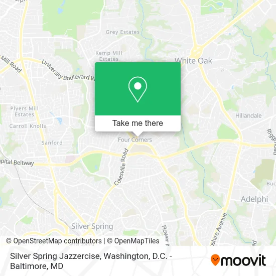 Silver Spring Jazzercise map