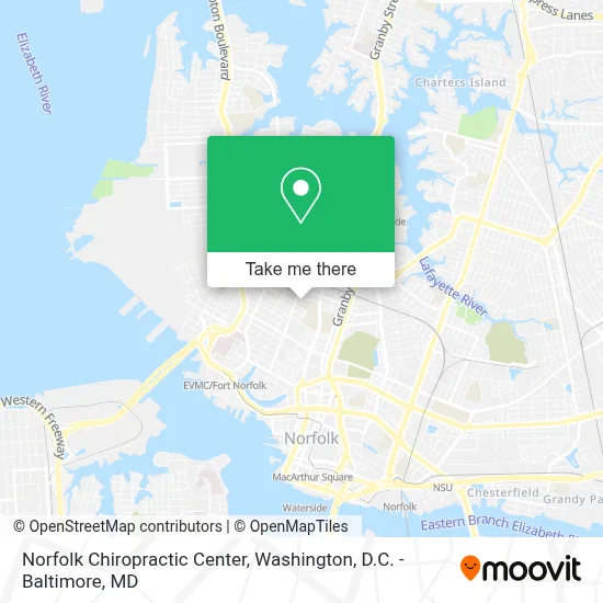 Norfolk Chiropractic Center map