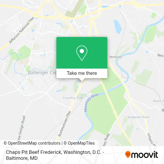 Chaps Pit Beef Frederick map