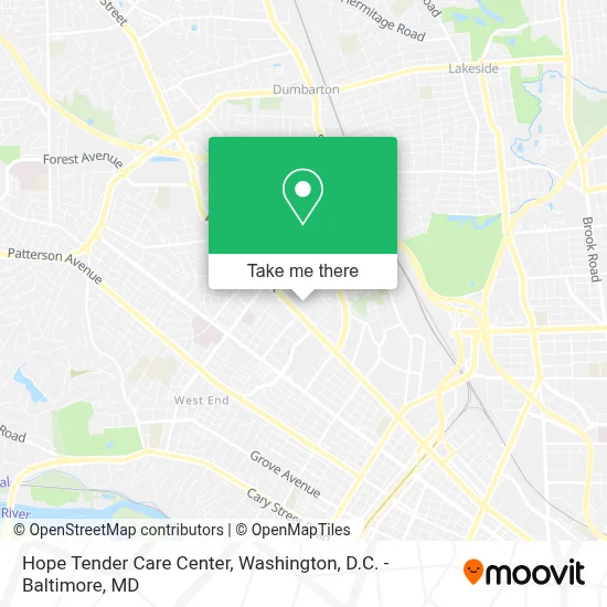 Hope Tender Care Center map