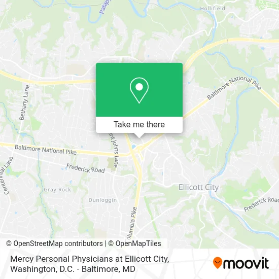 Mercy Personal Physicians at Ellicott City map