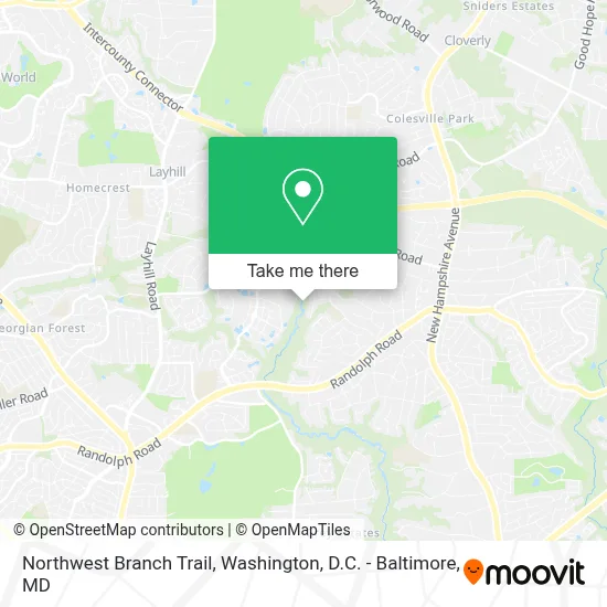 Northwest Branch Trail map