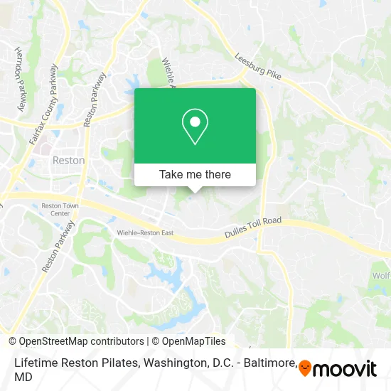 Lifetime Reston Pilates map