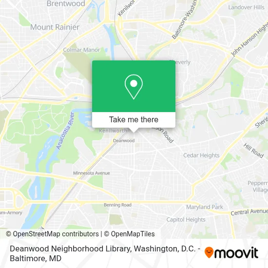 Deanwood Neighborhood Library map