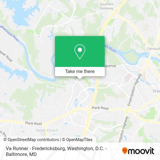 Va Runner - Fredericksburg map