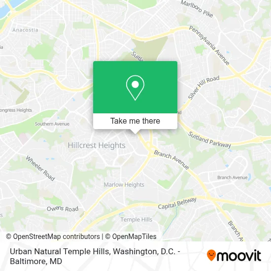 Urban Natural Temple Hills map
