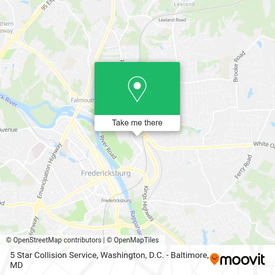 5 Star Collision Service map
