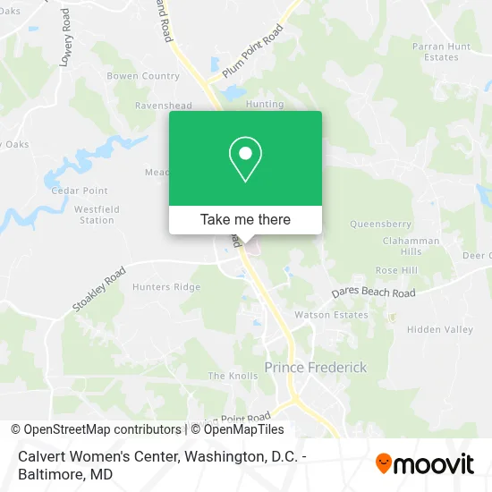 Calvert Women's Center map