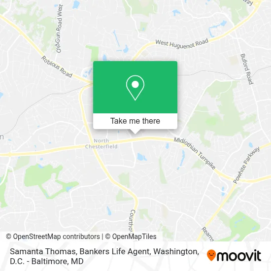 Samanta Thomas, Bankers Life Agent map