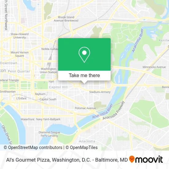 Al's Gourmet Pizza map