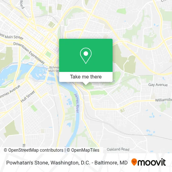 Powhatan's Stone map