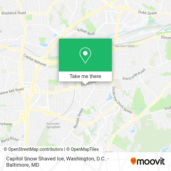 Capitol Snow Shaved Ice map