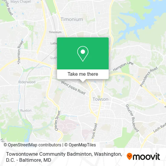 Towsontowne Community Badminton map