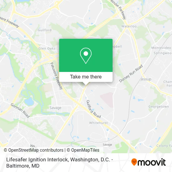 Lifesafer Ignition Interlock map