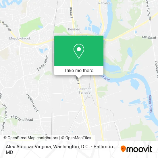 Alex Autocar Virginia map