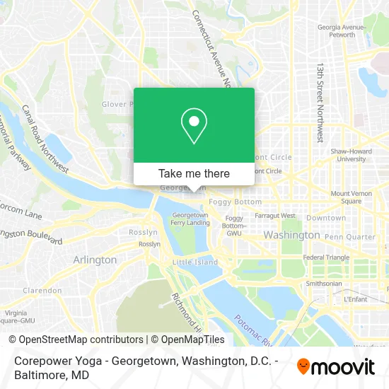 Corepower Yoga - Georgetown map