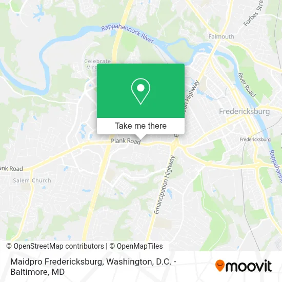 Maidpro Fredericksburg map