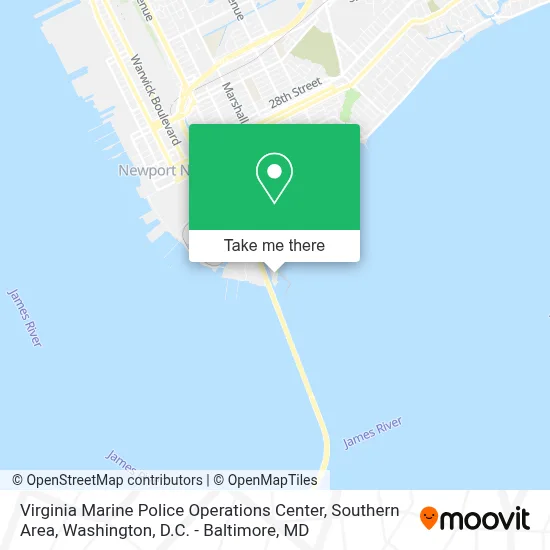 Virginia Marine Police Operations Center, Southern Area map