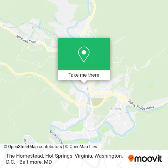 The Homestead, Hot Springs, Virginia map
