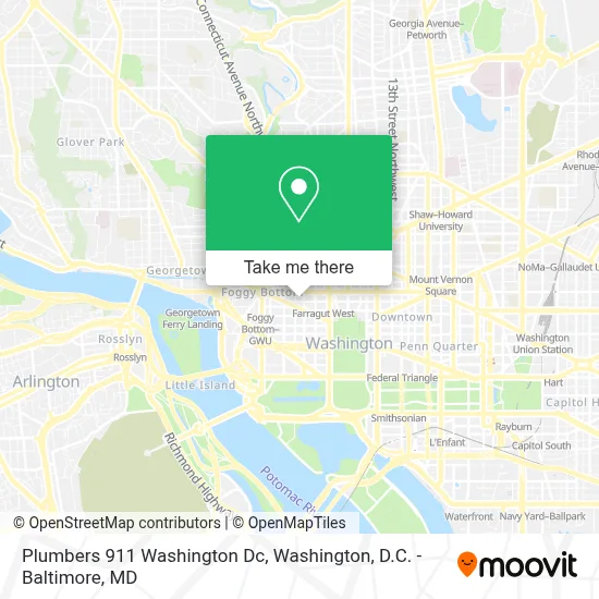Plumbers 911 Washington Dc map