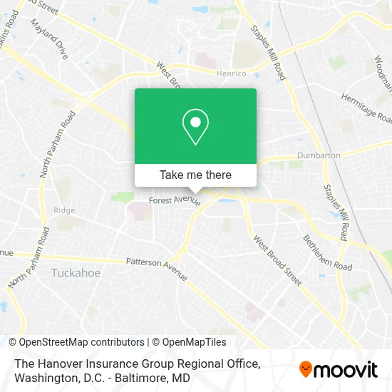 The Hanover Insurance Group Regional Office map