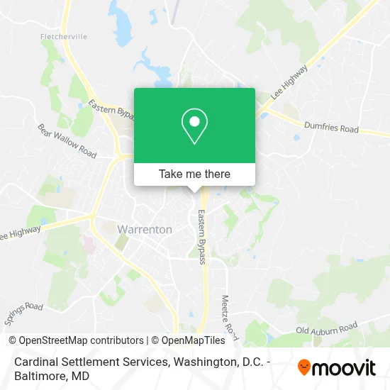 Cardinal Settlement Services map