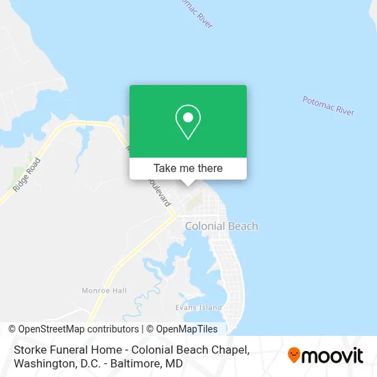 Storke Funeral Home - Colonial Beach Chapel map