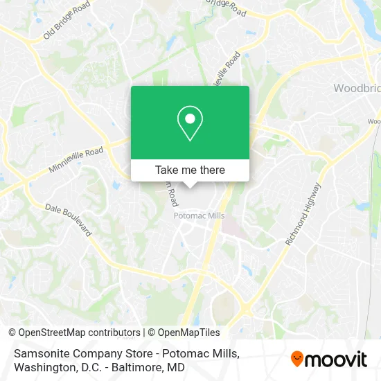 Samsonite Company Store - Potomac Mills map