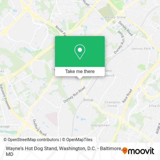 Wayne's Hot Dog Stand map