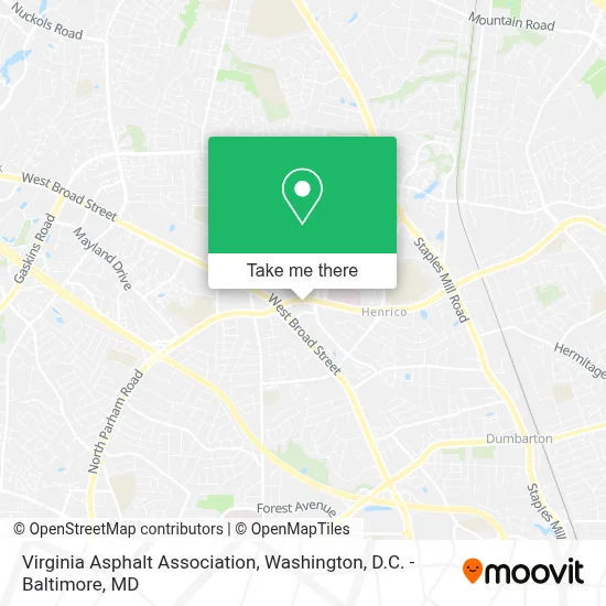 Virginia Asphalt Association map