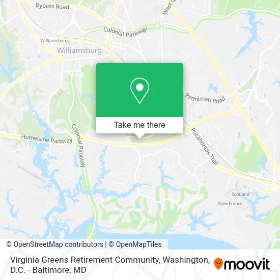Virginia Greens Retirement Community map