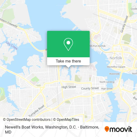 Newell's Boat Works map