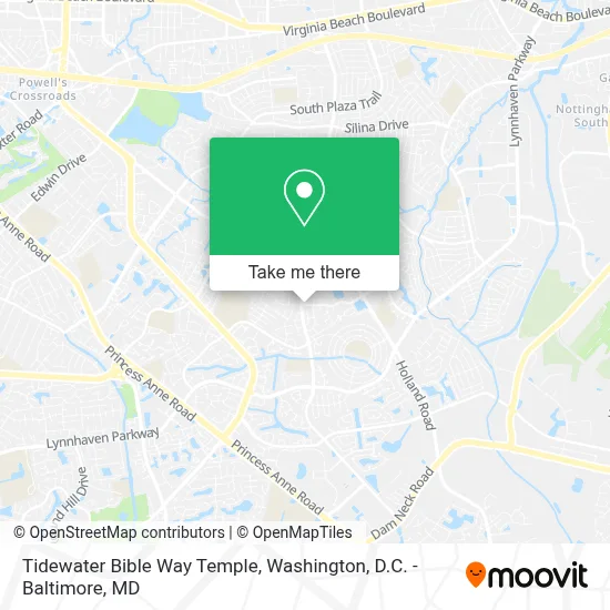 Tidewater Bible Way Temple map