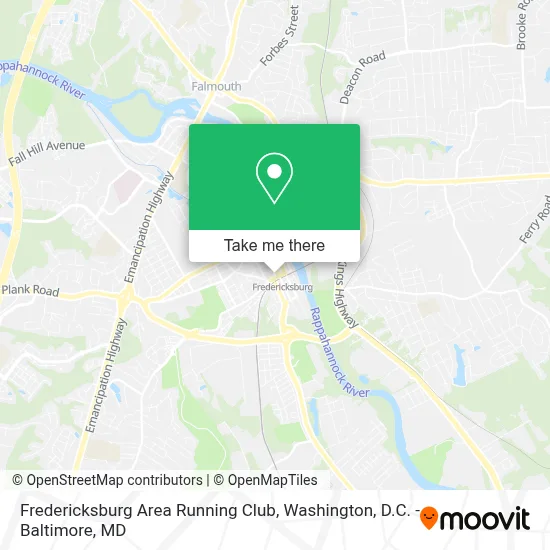 Fredericksburg Area Running Club map