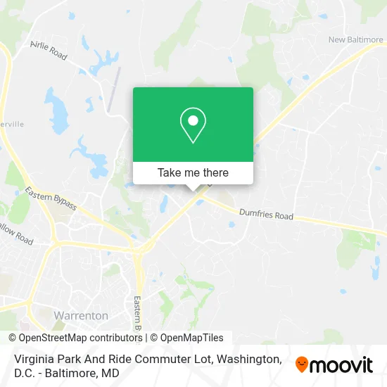 Virginia Park And Ride Commuter Lot map